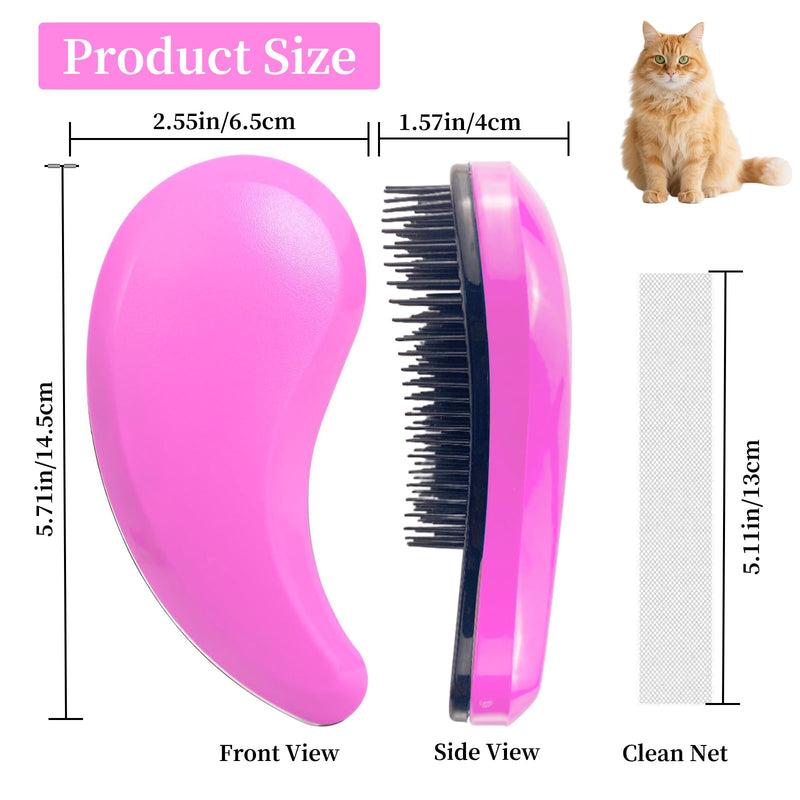 Cat Brush for Shedding - Perfect Grooming Tool for Long-Haired Cats | Deshedding & Hair Remover for Indoor Pets (Pink) Pink - PawsPlanet Australia