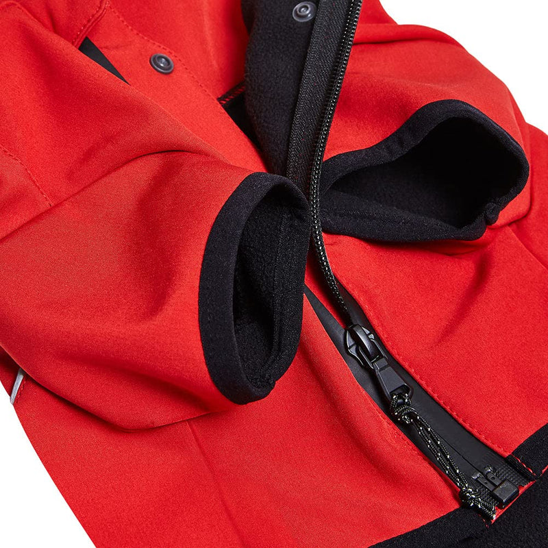 Blueberry Pet Windproof Waterproof Reflective Softshell Dog Jacket, Red, Size 16