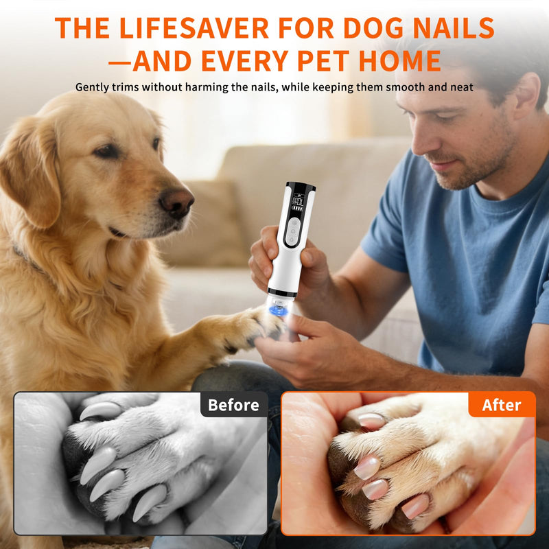 Upgraded Dog Nail Grinder-Silent Pet Nail Grinder, 3 Speed Gentle Dog Nail Trimmers & Dog Nail Clippers with Display, 2 LED & 3 Grinding Ports Ideal for Small/Medium/Large Dogs & Cats/Other Animals - PawsPlanet Australia