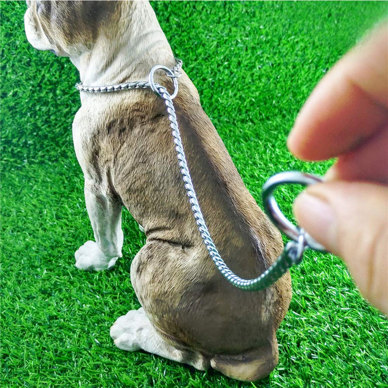 Dog P Snake Chain Chrome Plated Metal Dog Training Choke/Collar-Fully Guaranteed Against Rust Tarnish or Breakage-Recommended for Professional Training (Sliver, 5mm*75cm(30")) 5mm*75cm(30") Sliver - PawsPlanet Australia