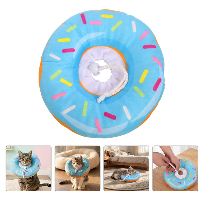 Supvox Blue Soft Protective Collar for Cats and Dogs, Adjustable Anti-Lick Neck Ring for Small Pets, Wound Healing and Recovery