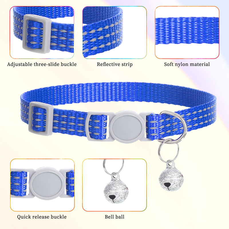 10 Pack Cat Collar Breakaway Kitten Puppy Collars with Bells Reflective Cat Bell Collars Adjustable Small Break Away Cats Collar for Male Girl Cats Puppies, 7.9" - 13" (10 Colors) - PawsPlanet Australia