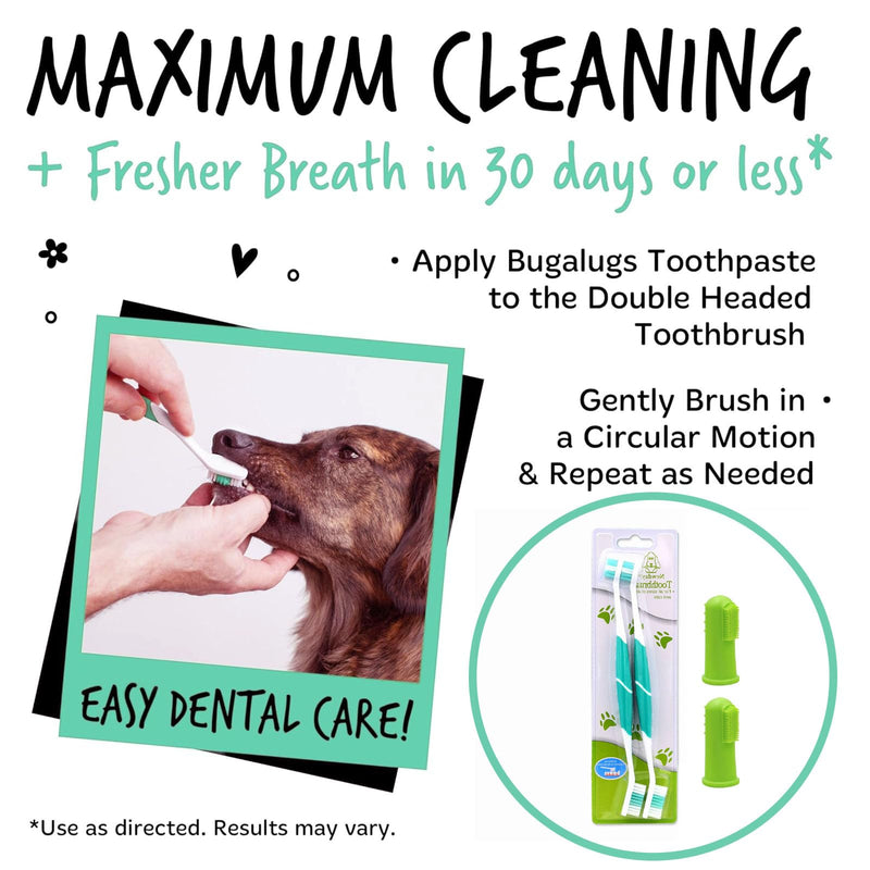 Dog Toothbrush Dual Ended, Pets Teeth Cleaning Toothbrush 360º Dog Cat Finger Toothbrush Pets Dental Cleaning Products for Easy Dogs Cats Dental Care