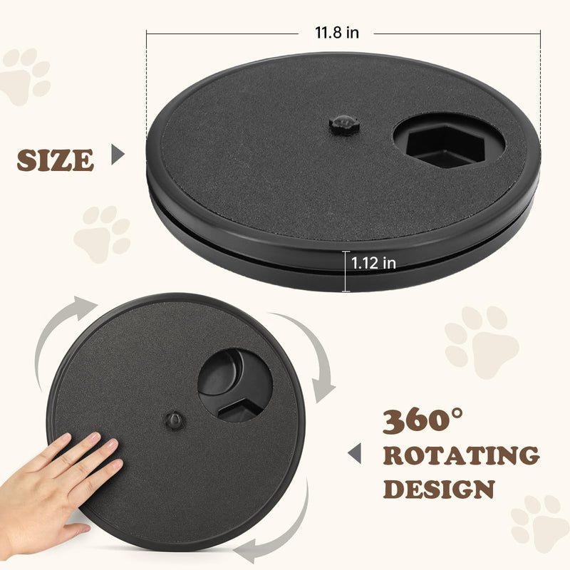 Dog Nail Scratch Board - 3 in 1 Rotatable Round Dog Scratch Pad for Nails with Treat Box, Stress-Free Dog Scratch Pad for Nails, Dog Nail File Toy for Dog Nail, Dog Scratcher for Small and Large Dogs Black - PawsPlanet Australia