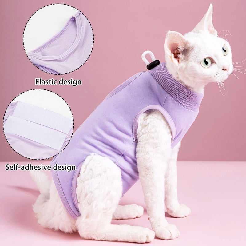 2 Pieces Post-Operative Clothing, Anti-Lick Pet Vest, Soft and Comfortable Clothing, Pet Supplies (Purple, Pink)