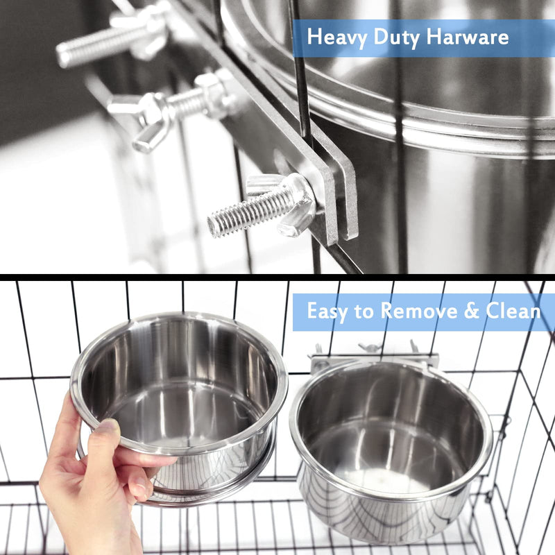 Kennel Water Bowl, No Spill Hanging Cage Crate Bowl for Cat, Small Dog Feeder -2 Cups / 1 Pint (Set of 1) - PawsPlanet Australia