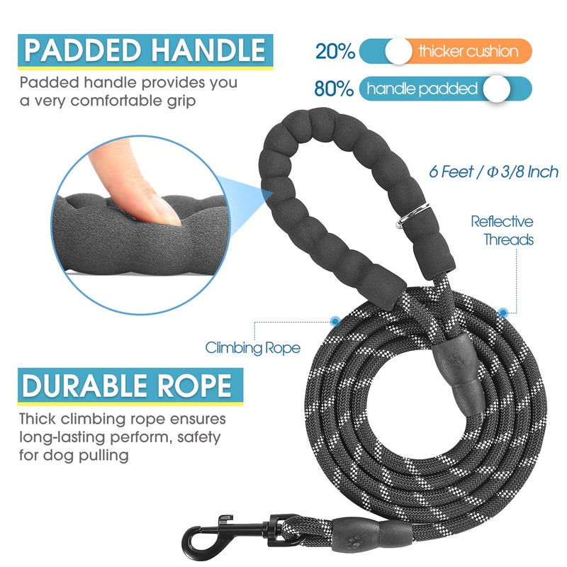 BAAPET Breathable Dog Harness for Small Puppy, Medium Dogs Step-in and Air Mesh with 6 Feet Reflective Rope Dog Leash (M - 6 FT x Chest (18~22''), Black) M - 6 FT x Chest (18~22'') - PawsPlanet Australia