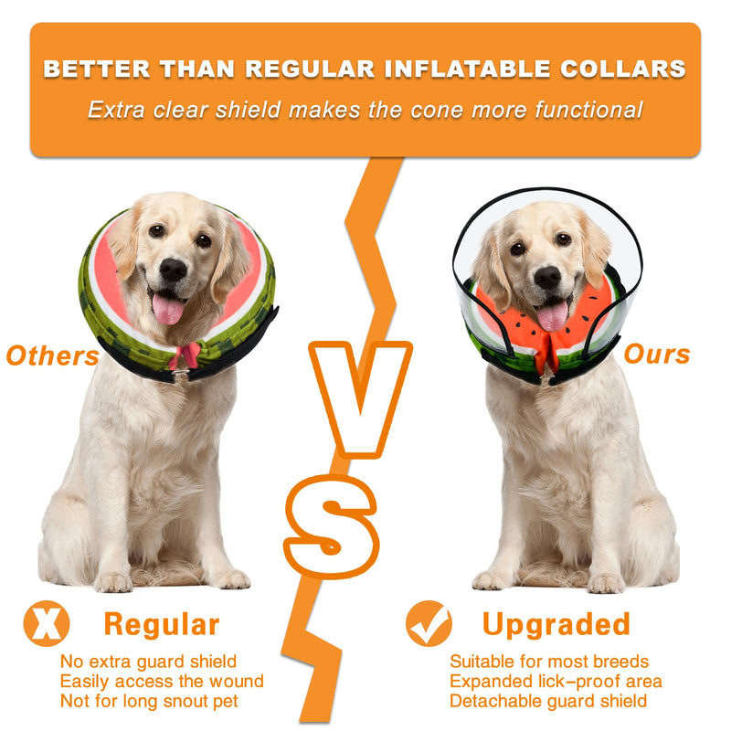 Dog Cone,Dog Surgery Collar,Dog Cones for Small Medium Large Dogs,Inflatable Cone for Dogs,Watermelon Dog Cone Collar, Does not Impede Vision Dog Recovery Collar watermelon - PawsPlanet Australia