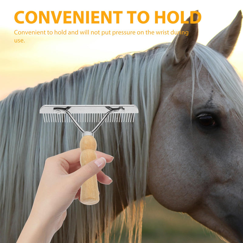 balacoo 2Pcs Horse Nail Rake Comb - Pet Horse Hair Comb, Horse Brush Steel Comb for Hair, Pet Mane Pulling Tool, Pet Horse Hair Brush, Mane Brush Dog Deshedding Brush - PawsPlanet Australia