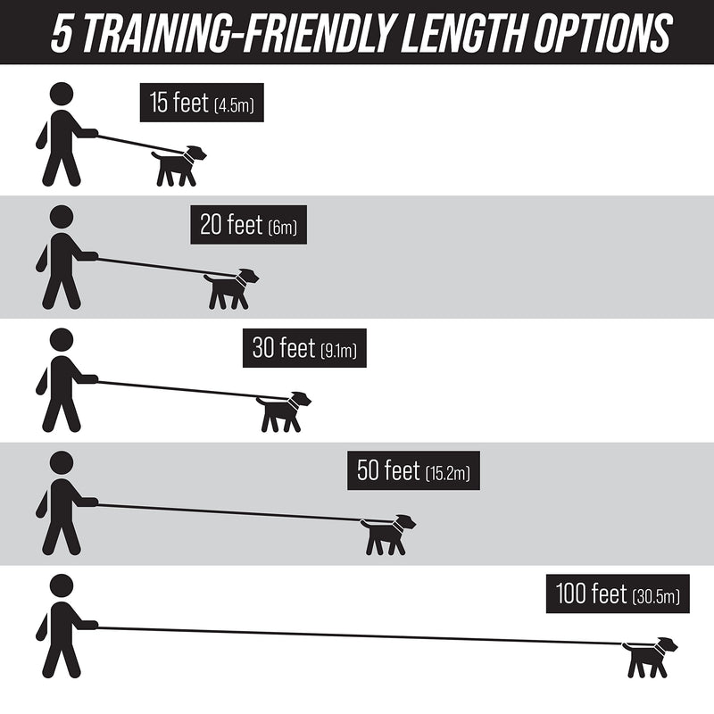 Leash Boss Free Range - Long Dog Leash for Large Dogs - 1 Inch Heavy Duty Nylon Training Lead with Padded Handle - High Visibility Orange - Extra Long Dog Leash (30 Ft) 30 Foot COMFORT - ORANGE - PawsPlanet Australia