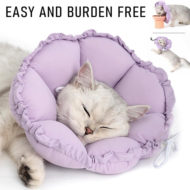 JSTHHTT Cat Collar, Adjustable Cat Neck Collar, Soft Flowers Cat Collar Cone, Anti Bite Safety Protective Collar, for Cats Small Dogs After Surgery and Injuries