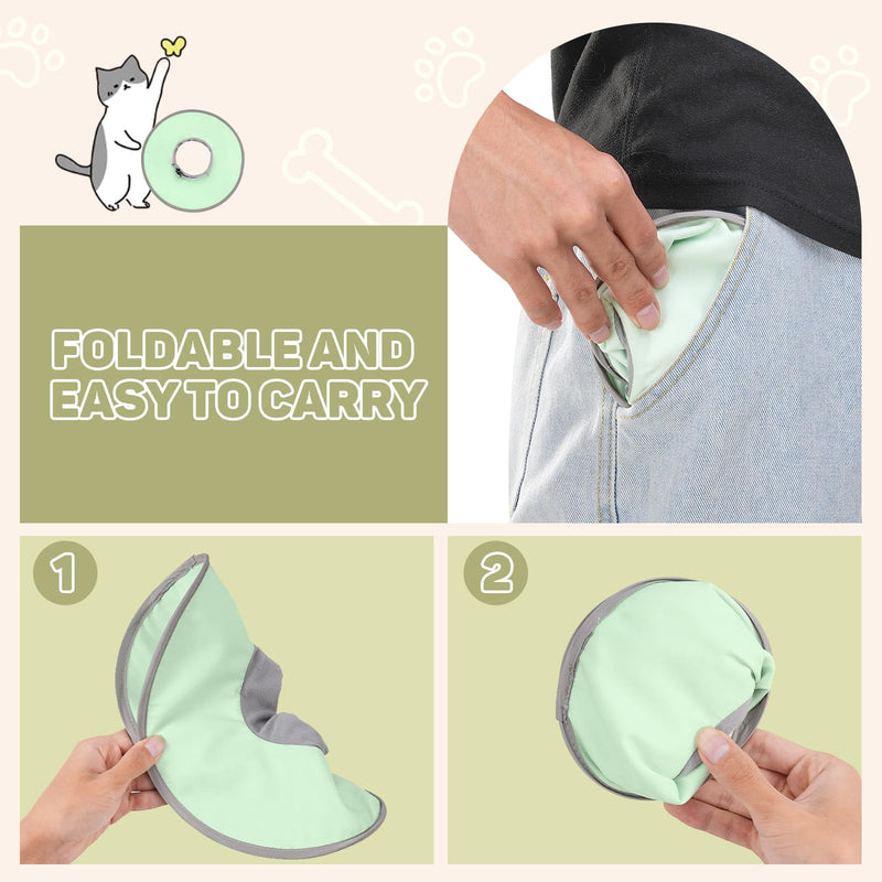 Avont Soft Cat Cone Collar, Lightweight Kitten Cone After Surgery, Comfortable E-Collar Alternative for Small Medium Large Cats to Stop Licking, Water-Resistant & Foldable Design -Green(M) Green M