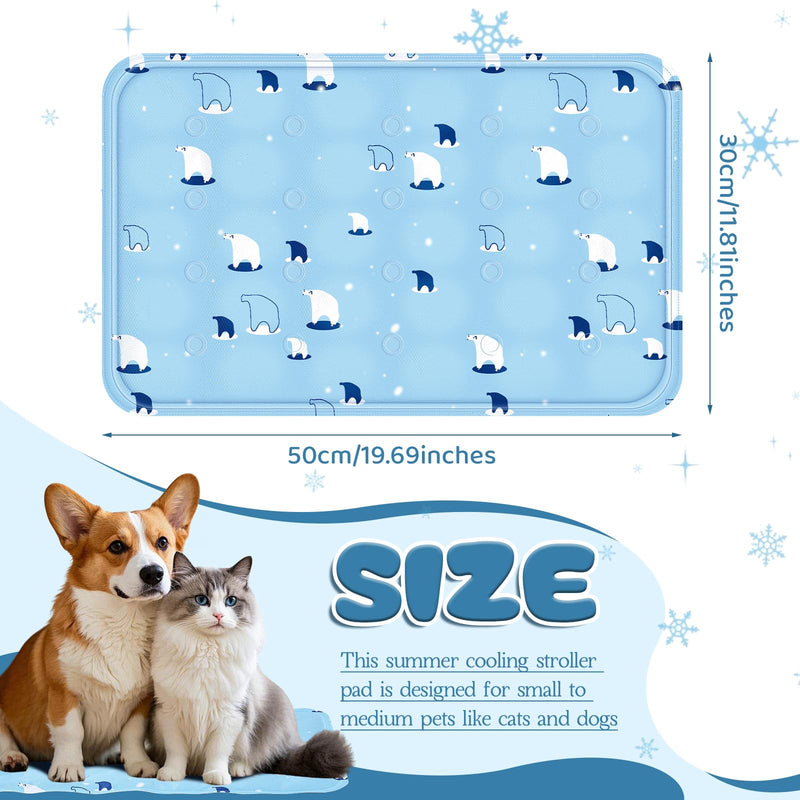 Nuanchu Dog Stroller Cooling Mat Waterproof Outdoor Pet Cooling Mat 11.81 x 19.69 Inch Washable Summer Cat Sleeping Blanket for Small Medium Pet Stroller(Sky Blue Bear) Sky Blue Bear - PawsPlanet Australia