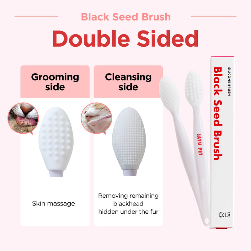 JAYU PET Black Seed Brush - Cat Grooming and Exfoliating Double-Sided Brush for Acne and Chin Treatment (3PCS) 3ea - PawsPlanet Australia