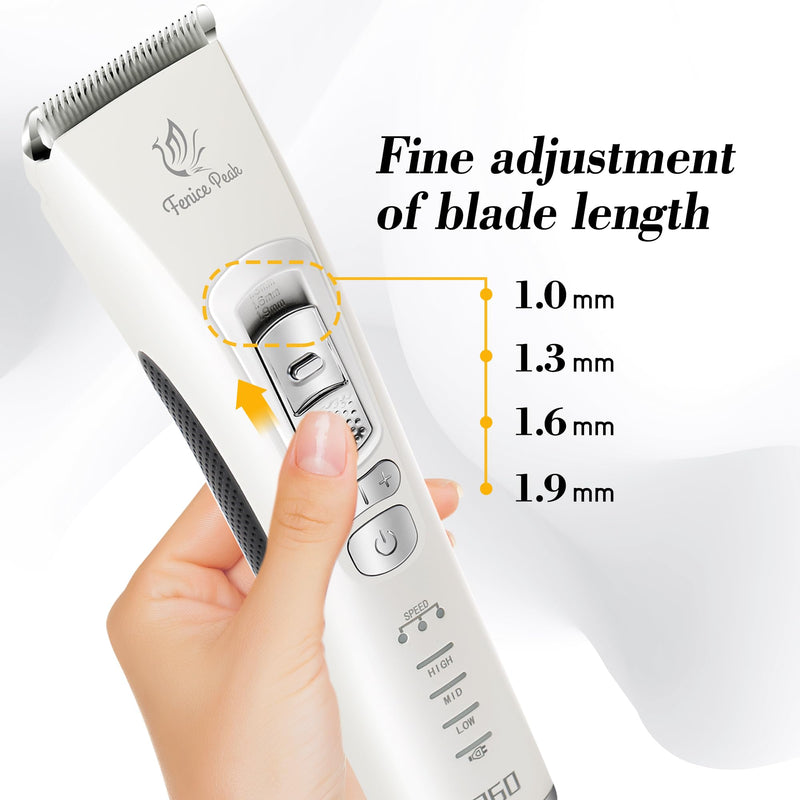 FENICE PEAK Dog Grooming Clippers for Thick Heavy Coats 3 Speeds Low Noise Pet Grooming Kit Cat Eletric Clipper with 10FC Ceramic & Stainless Steel Blade Clipper+10FC Blade - PawsPlanet Australia