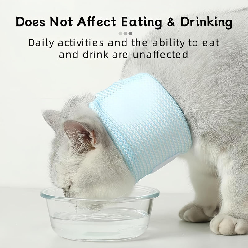 Cat collar as an adjustable protective bandage, gentle neck brace for cats with lick protection for sensitive areas, breathable cat collar, comfortable neck braces for cats with soft protection