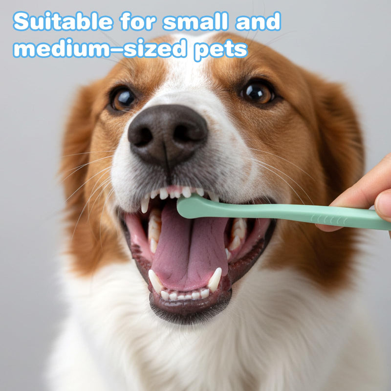 Dog Toothbrush for Small Breeds, 3 PCS Dog Toothbrushes Mini Head Soft Dog and Cat Toothbrush Kit for Puppy Kitten Small Pets Easy Teeth Cleaning & Dental Care (Blue, Pink, Green)