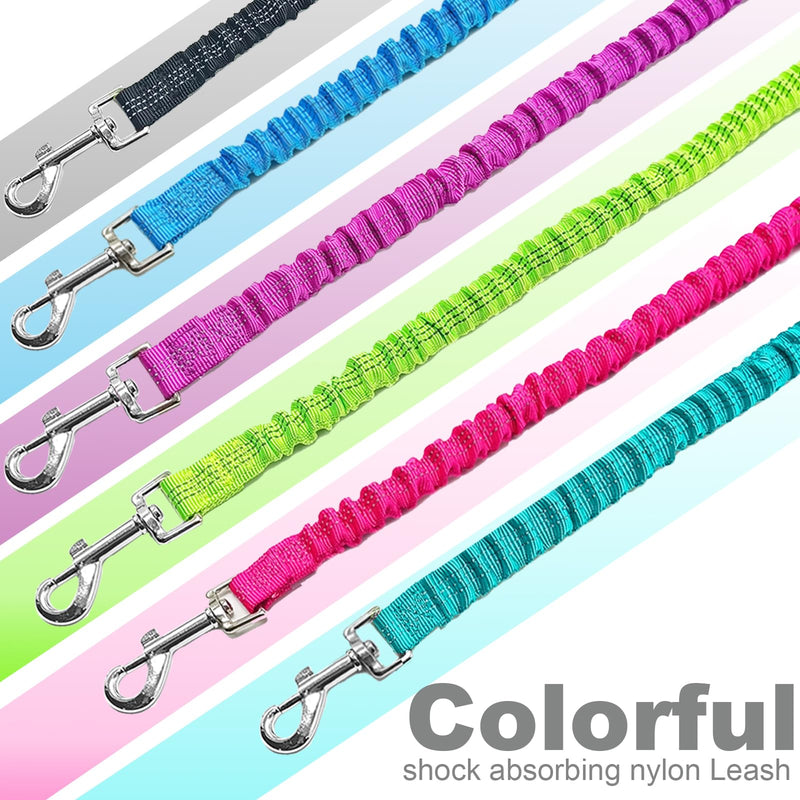 Bungee Dog Leash- 5FT Shock Absorbing & Reflective Nylon Leash| Anti-Pull Training for Small/Medium Dogs | 2cm Wide, 6 Colors (Black) Black - PawsPlanet Australia