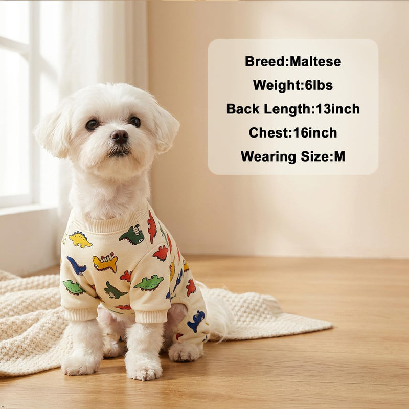 Dog Pajamas for Small Dogs,Dog Surgery Recovery Suit,L | Anxiety Calming,Sensitive Skin,Easy Potty,Shedding Control,Outdoor Protection,Machine Washable,Soft,Stretchy,Durable Dinosaur Large(7.5-13lbs)