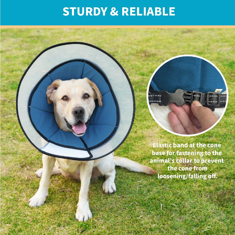 Dog Cone Collar, Pet Cone for Dogs to Stop Licking, Comfy Dog Cones for Large Medium Small Dogs, Soft Cones for Dogs After Surgery, Cone of Shame for Dogs Head Neck Elizabethan Collar Blue, SM SM(12"-14.3") - PawsPlanet Australia