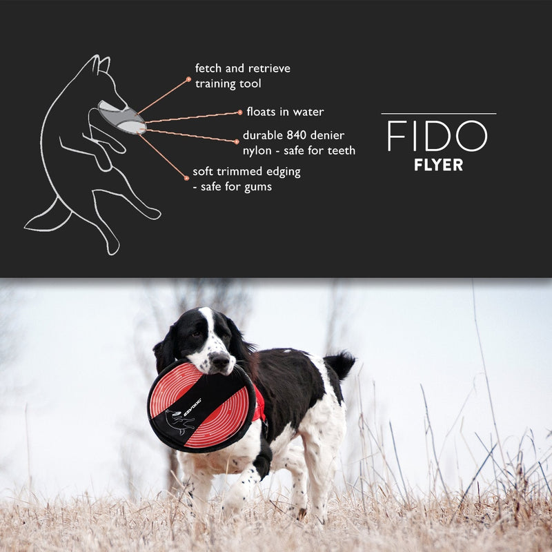 EzyDog Fido Flyer Dog Disc Frisbee Toy - Heavy Duty Nylon-Reinforced Webbing for Durability - Lightweight and Perfect for Fetching, Running and Exercise - Designed for Small, Medium and Large Dogs