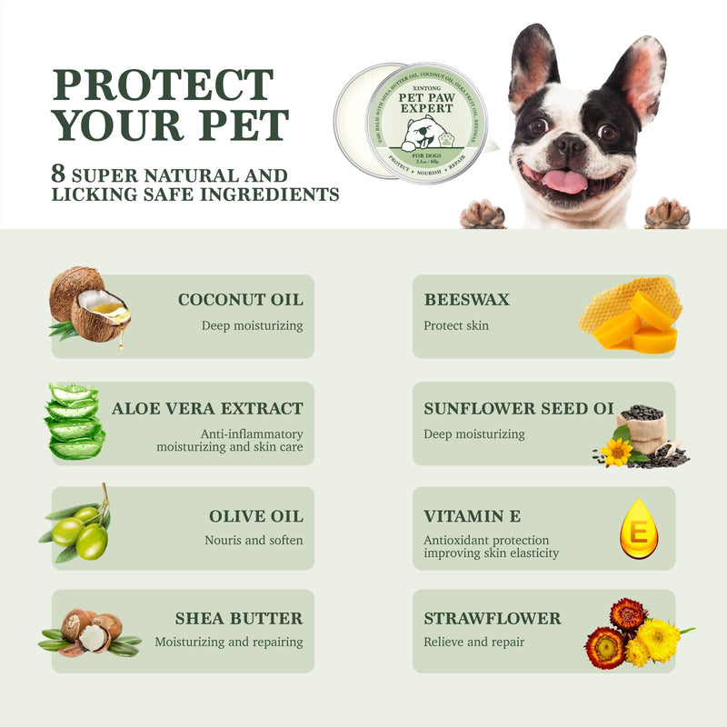 Dog claw wax &dog nose balm containing coconut oil , paw balm &dog paw balm| can save chapped claws and nose, safely lick, moisturize, repair and cure, is suitable for dogs, cats &horses, 2.1 oz/60g. - PawsPlanet Australia