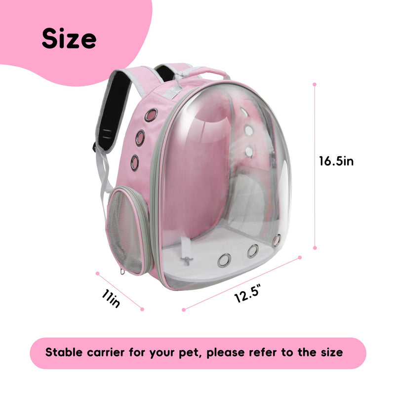 Cat Backpack, Airline Approved Bubble Carrying Bag for Small Medium Dogs Cats, Space Capsule Pet Carrier Dog Hiking Backpack Travel Carrier (Pink) Pink - PawsPlanet Australia