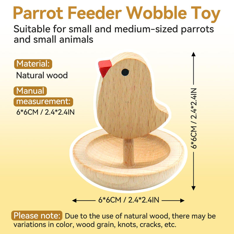 Bird Feeder Toy,Wooden Parrot Food Bowl with Rocking Base Design, Natural Wooden Chew Toy for Small Medium Birds, Parakeets, Lovebirds, Hamsters, Guinea Pigs - PawsPlanet Australia