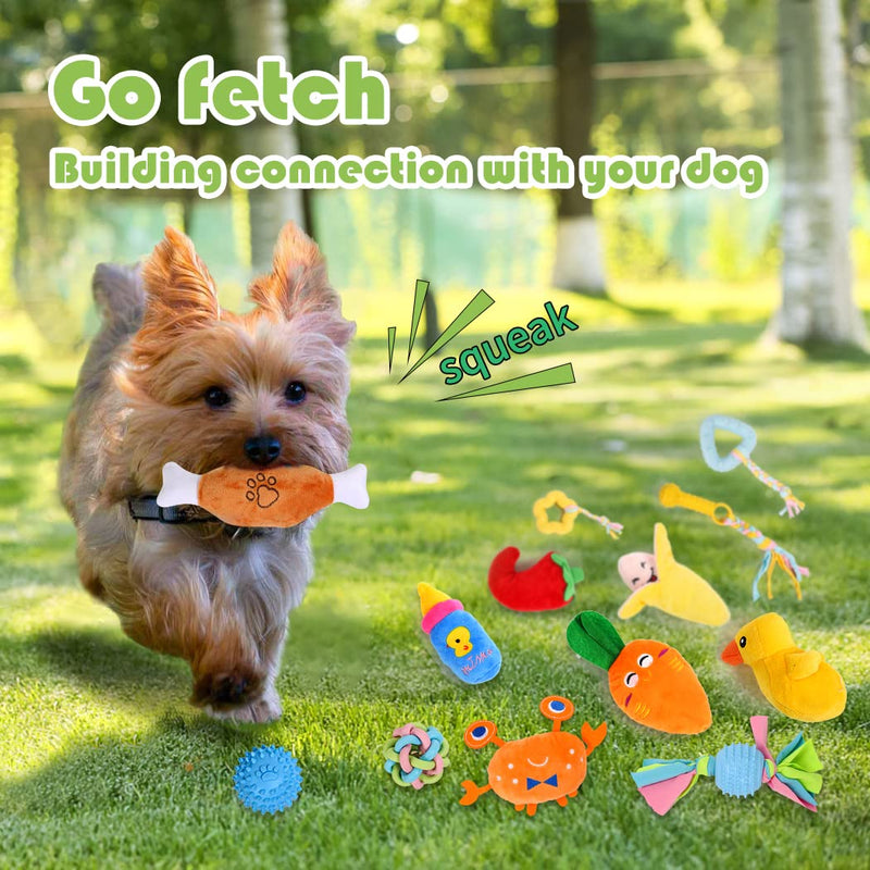 Squeaky Dog Toys for Puppy Small Medium Dogs 18 Units Stuffed Toys with Rubber Toys in Bulk Plush Dog Toy Safe Fetch Chew Toys Pack for Chewing and Teething.… 18 PCS - PawsPlanet Australia