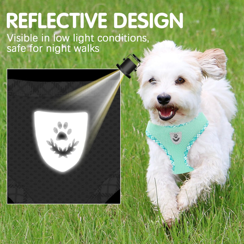 BINGPET Dog Harness and Leash Set,Reflective No Pull Dog Vest Harness Soft Mesh Breathable,Adjustable Step-in Pet Harness for Small Medium Dogs Puppy Cats(Green,L) Large Green(Mesh)-2pcs - PawsPlanet Australia
