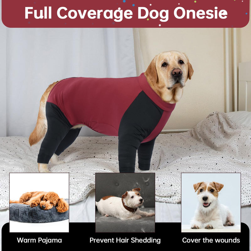 Dog Pullover, Dog Recovery Suit Long Sleeve(Red, L) Large Red