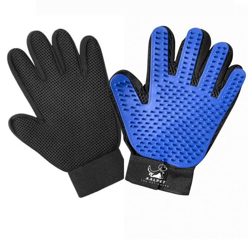 Pet Grooming Glove-Pet Hair Remover Glove- Perfect pet Cleaning Brush Glove- Perfect Washing Glove Brush of The Dog & pet for Short and Long Fur - 1 Pack (Right-Hand), Blue - PawsPlanet Australia