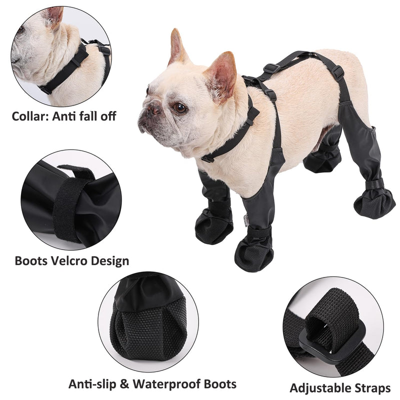 Dog Shoes, Waterproof Dog Boots with Suspenders, Pet Paw Protector Dog Outdoor Walking Shoes for Small Medium Dogs S S-For small poodle,etc.