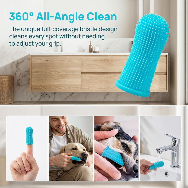 20PCS Dog Toothbrush, 360° Dog Toothbrush Finger Toothbrush Cat, Finger Toothbrush Dog, Finger Brush Dog Dental Care, Dog Dental Care, Toothbrush Dog for Small Pets, Oral Care Set