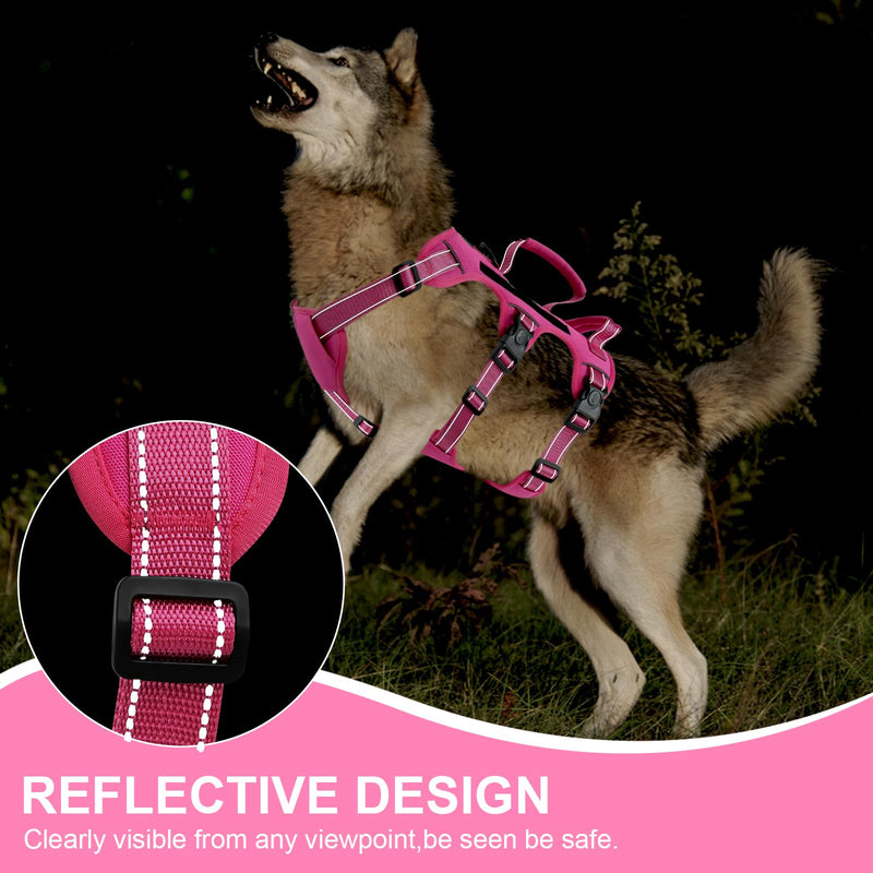 Escape Proof Dog Harness for Large Medium Sized Dogs Six Point Adjustable, Service Dog Vest Harness and Leash Set, No Pull Dogs Harnesses with Handle, Medium Dog Harnesses for Walking(Pink, S) Small Pink - PawsPlanet Australia