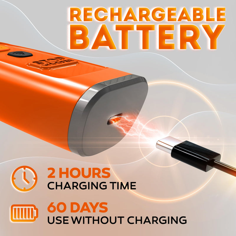New 2025 Dog Bark Deterrent Device - Dog Barking Control Devices Stops Bad Behavior - Rechargeable Ultrasonic Pet Whistle to Stop Barking with The Touch of a Button up to 16,4 FT (5-120 LBS Orange) - PawsPlanet Australia