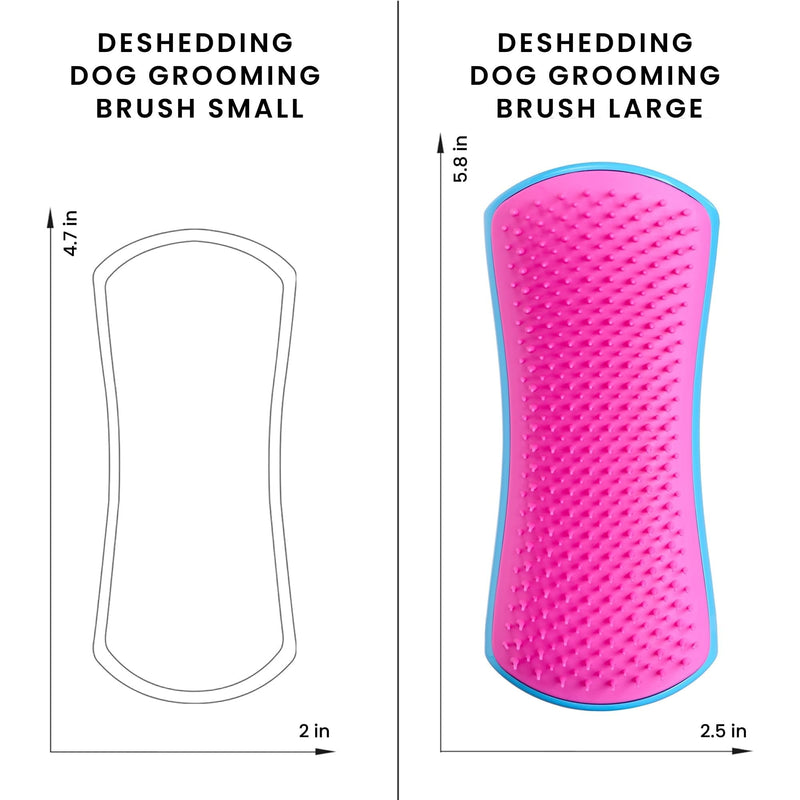 Pet Teezer De-Shedding Dog Brush by Tangle Teezer, Dog Grooming Tool for Long Haired Breeds and Wet or Dry Fur, Large, Blue & Pink Large De-shedding - PawsPlanet Australia