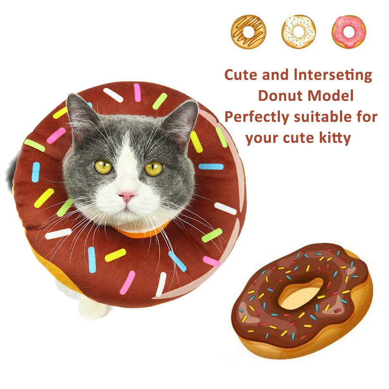 URBEST Cat Cone Collar Soft, Cat Donut Collar for Wound Healing, Adjustable, Brown S