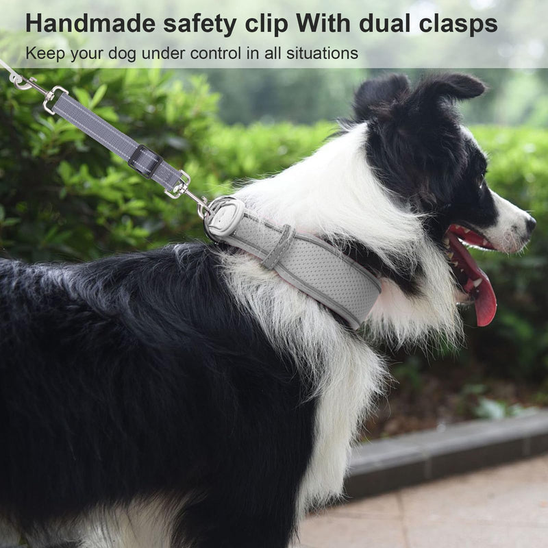 2Pcs Dog Collar Safety Clip Adjustable Double Ended Backup Clasp Leash Connector Gentle Leader for Dogs Suitable Dog Harness Small Dogs Collar Walking Running Training Travel (Black) Black - PawsPlanet Australia