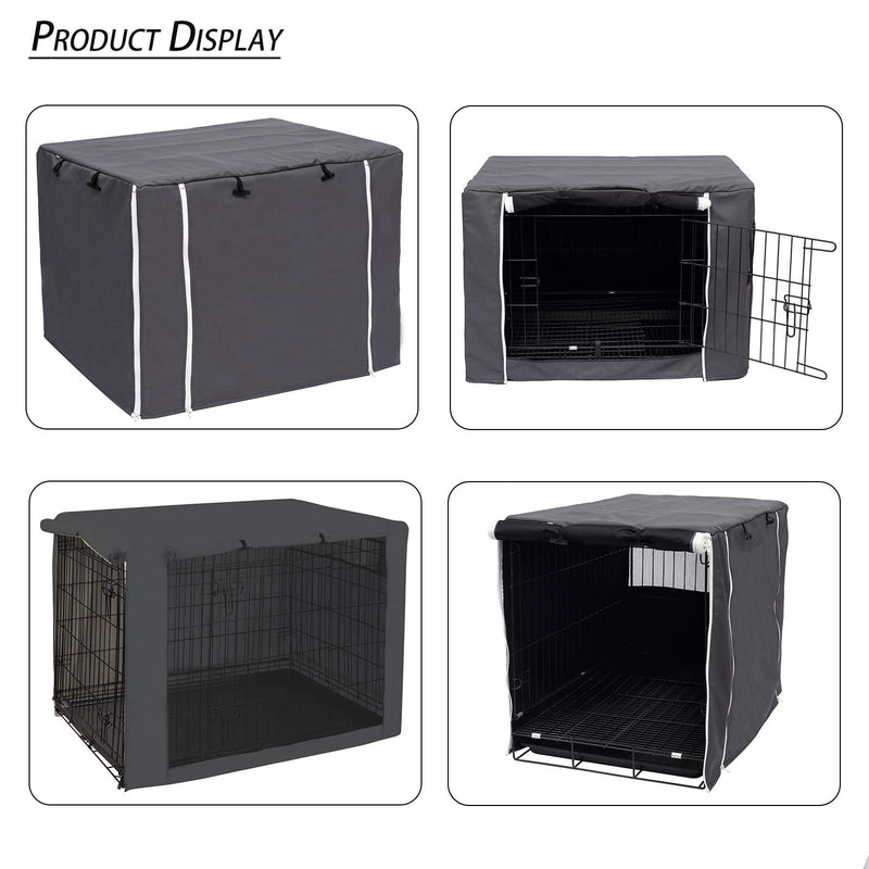 Dog Crate Cover for Wire Crates, Heavy Nylon Durable Waterproof Windproof Pet Kennel Cover Indoor Outdoor Protection - Cover only - Dark Grey - M - PawsPlanet Australia