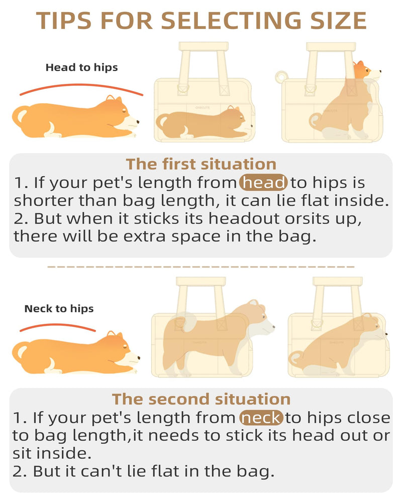 Dog Purse Carrier for Small Dogs Rabbit cat with Large Pockets, Cotton Bag, Dog Carrier Soft Sided, Collapsible Travel Puppy Carrier (Grey, 13.6" L x 6.5" W x 10" H) 13.6"L x 6.5"W x 10.0"H Grey