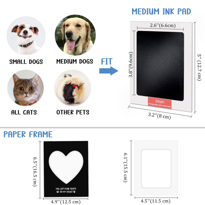 MYPAWLETS Paw Print Kit,Clean Touch/Inkless Ink Pad for Dog/Cat Pawprints,Paw Print Stamp Pad for Dogs,Dog Paw/Nose Print Kit Keepsake,Pet Paw Print Impression Kit with Frame,Gifts for Pet Parents-4M Medium (4 Pack) - PawsPlanet Australia