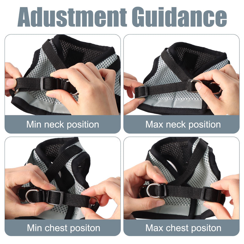 Cat Harness and Lead Set, Escape Proof Kitten Harness with Cat Leash, 16.4 Ft / 5 M Automatic Retractable Cat Lead for Garden, Reflective Adjustable Soft Vest for Small Cat Walking (Grey, S) Grey - PawsPlanet Australia