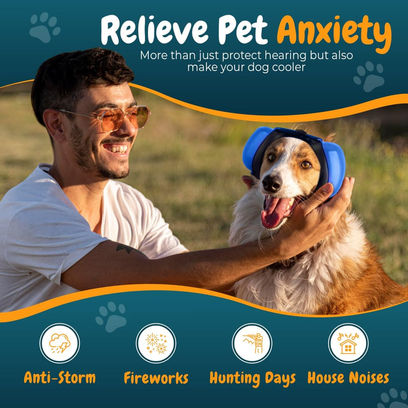 Dog Ear Muffs for Noise Protection, 29dB NRR Dog Earmuffs, Noise Cancelling Headphones for Dogs, Dog Ear Plugs for Hearing Protection from Thunder, Vacuums, Fireworks (Black, Medium) Black - PawsPlanet Australia