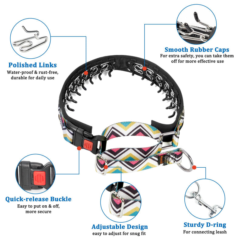 Mayerzon Dog No Pull Collar, Vintage Slip Prong Collar for Large Medium Small Dogs, Personalized Dog Pinch Collar with Quick Release Buckle for Walking Training Festival Large,2.5mm,25-Inch,18.5-23.5"Neck - PawsPlanet Australia