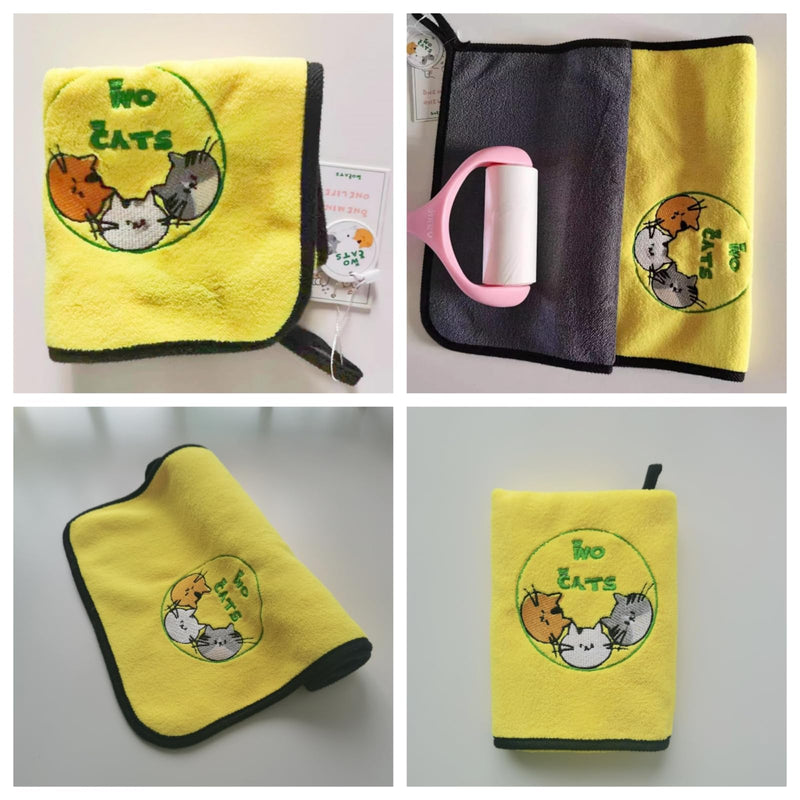 Microfiber Dog Towels- Super Absorbent Fast Drying Towels for Dogs Cats Yellow & Grey(M 19.69 * 39.37 in) M 19.69*39.37 in - PawsPlanet Australia