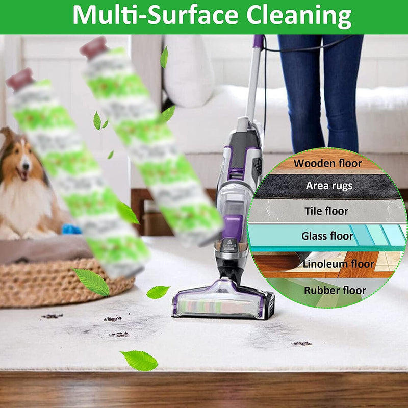 for Bissell CrossWave Pet Pro 2306A CrossWave 1785 Series Replacement Parts 4 Pack 2460 Multi-Surface Pet Pro Cleaner Brush Rolls Tangle-Free+4 Pack 1866 Vacuum Filters Part 1613568 1608684 4+4 Green - PawsPlanet Australia