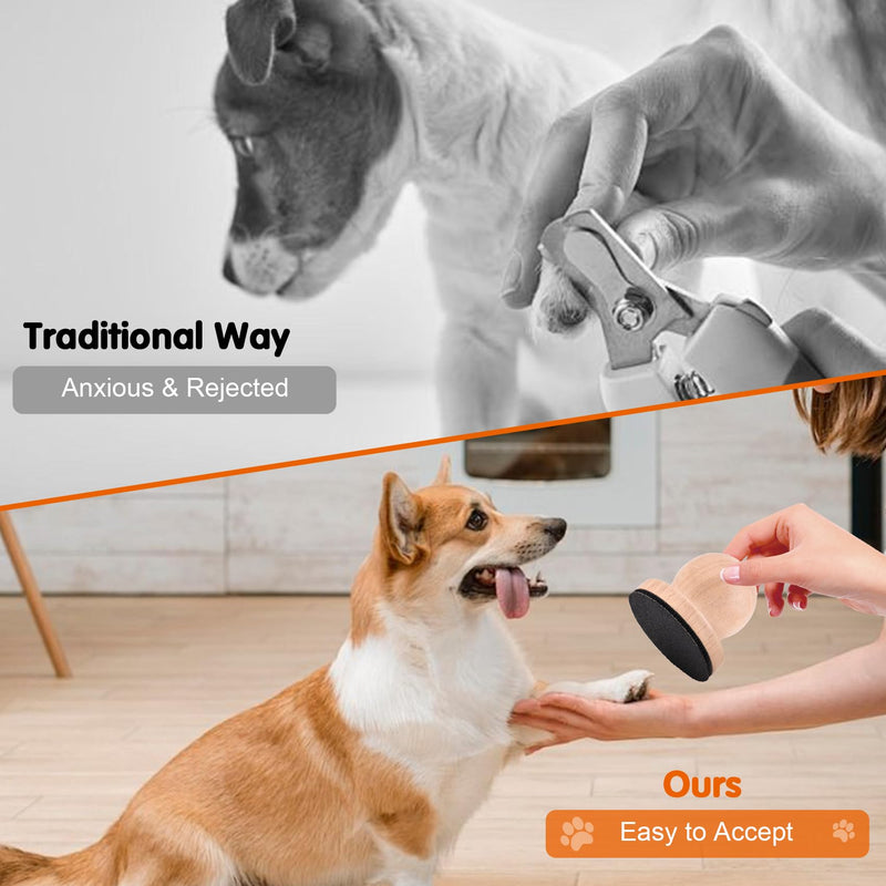 Dog Nail File Dog Scratch Board for Nails Wooden Handicraft Cat Dog Nail Scratch Pad with 4 Pcs Replaceable Sandpaper Dog Trainning Accessories Stress Free Nail Filing for Dogs(Wood) Wood - PawsPlanet Australia