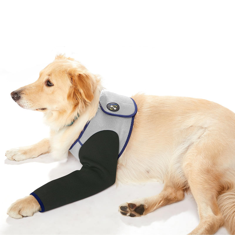 Coodeo Dog Recovery Suit, Cone Collar Alternative, Abrasion Resistant Dog Recovery Sleeve, Washable 2.5mm Thick and Waterproof, Pet Wounds Prevent Licking, Bite, Keep Dry（Grey，L L Grey