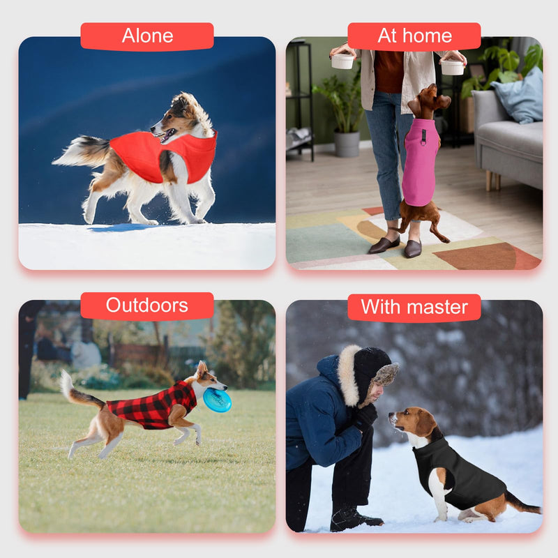 Fleece Dog Sweater Vest, Soft Warm Pullover Fleece Dog Jackets, Winter Dog Clothes for Small Mediun Large Dogs, Stretchy Fleece Vest Dog Sweater with D Ring Leash (Red, XL) - PawsPlanet Australia
